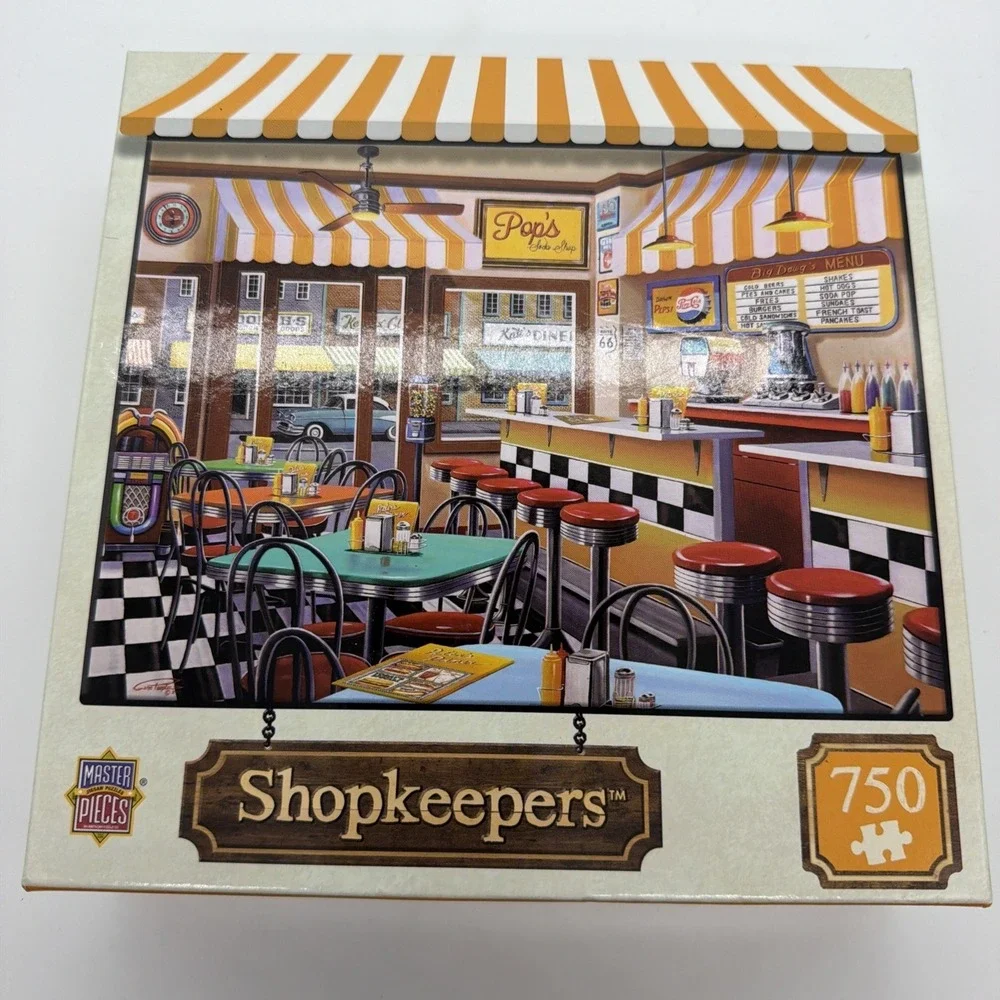 SHOPKEEPERS Master Pieces POP'S SODA FOUNTAIN Puzzle 24x18 Complete 13+